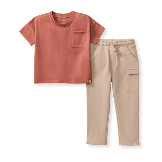 Drop Shoulder Toddler Tee Set