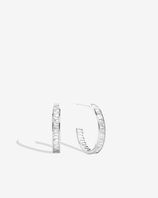 Beautifully Broken Baguette Midi Hoop Earrings