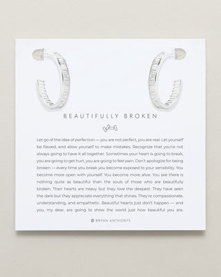 Beautifully Broken Baguette Midi Hoop Earrings