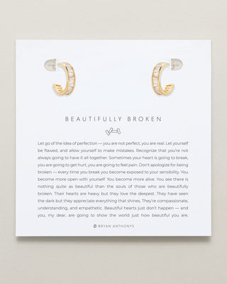 Beautifully Broken Baguette Mini Hoop Earrings