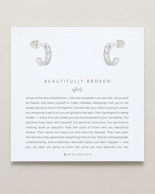 Beautifully Broken Baguette Mini Hoop Earrings