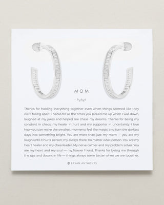 Mom Baguette Maxi Hoop Earrings