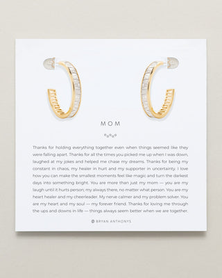 Mom Baguette Midi Hoop Earrings