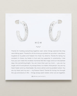 Mom Baguette Midi Hoop Earrings