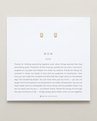Mom Baguette Stud Earrings