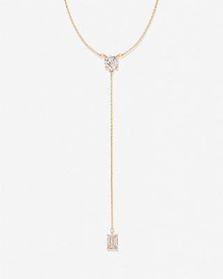 Beautifully Broken Emerald Cut Lariat Necklace