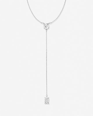 Beautifully Broken Emerald Cut Lariat Necklace