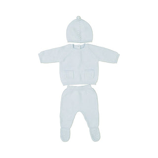 Baby Blue Knit Three - Piece Set - Sunny Meadow Boutique