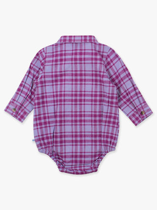 Baby Boys Harper Plaid Long Sleeve Button Down Bodysuit - Sunny Meadow Boutique