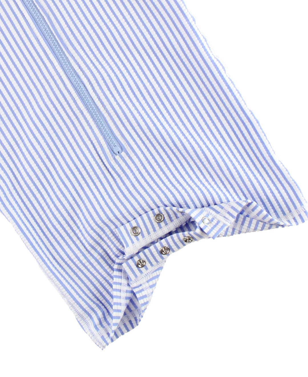 Baby Boys Periwinkle Blue Seersucker Short Sleeve One Piece Rash Guard - Sunny Meadow Boutique