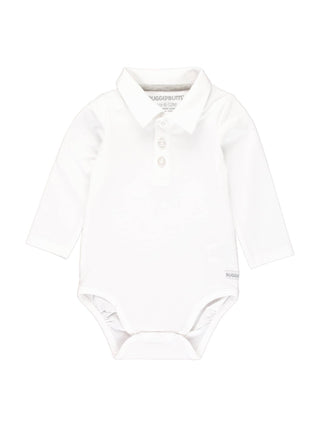 Baby Boys White Knit Polo Bodysuit - Sunny Meadow Boutique
