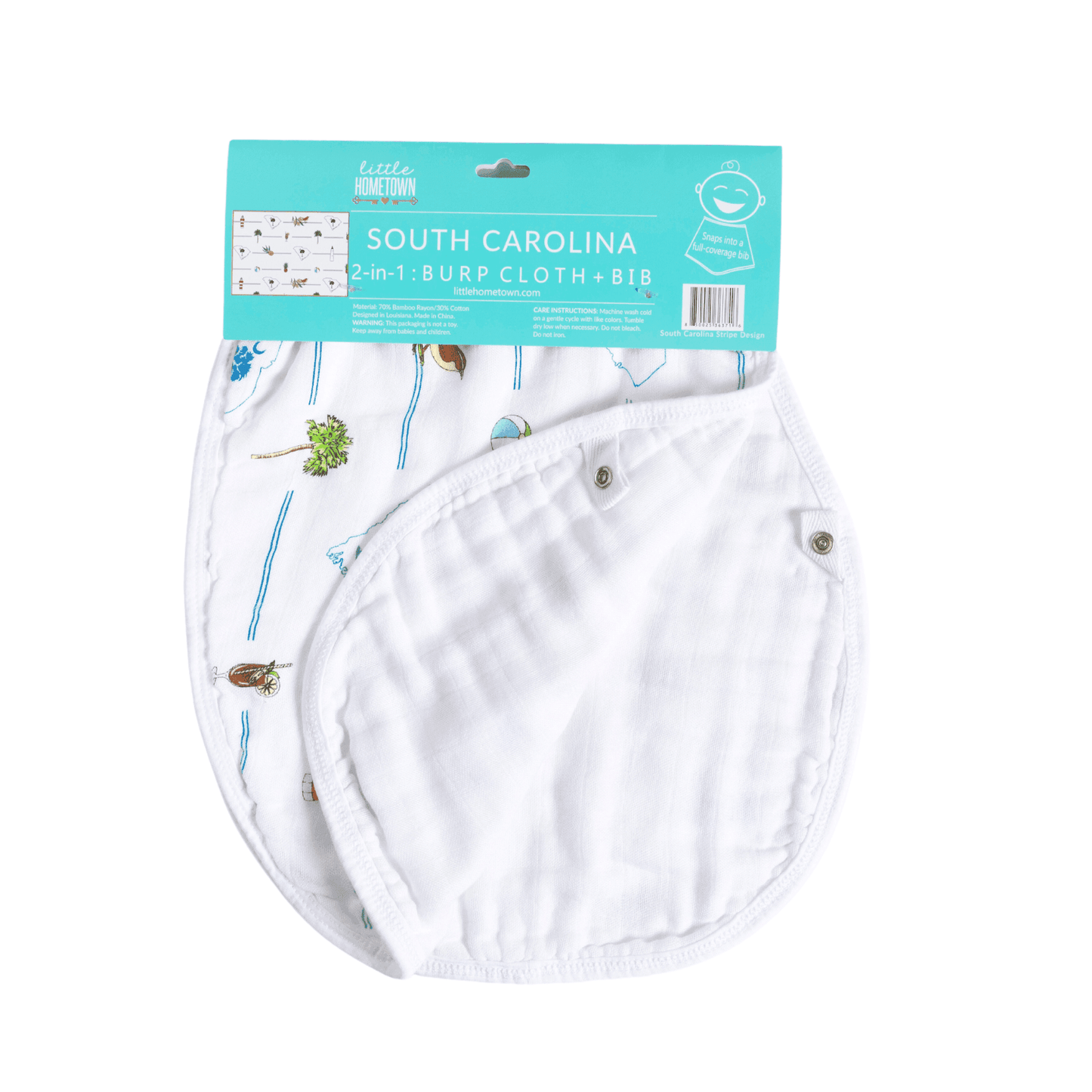 Baby Burp Cloth & Bib Combo: South Carolina - Sunny Meadow Boutique