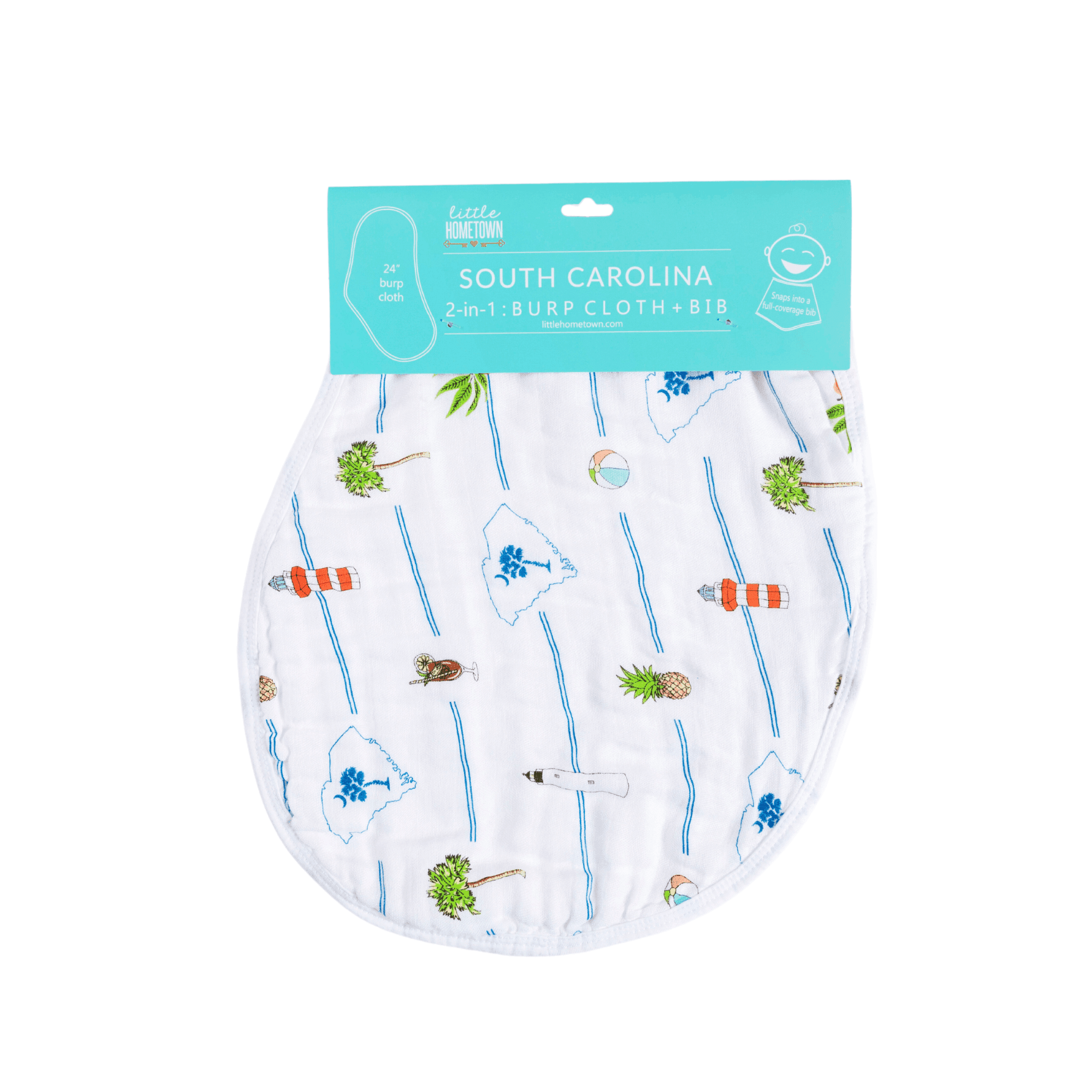 Baby Burp Cloth & Bib Combo: South Carolina - Sunny Meadow Boutique
