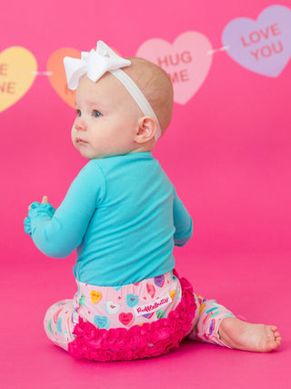 Baby Girls Be My Valentine Ruched Bow Leggings - Sunny Meadow Boutique