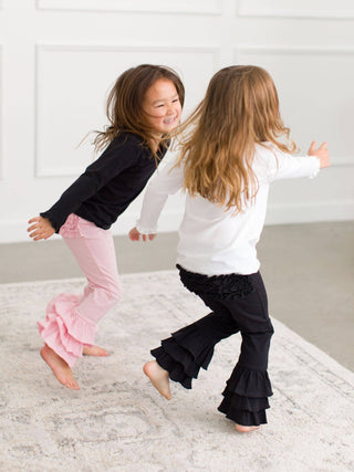 Baby Girls Black Ruffle Flare Pants - Sunny Meadow Boutique