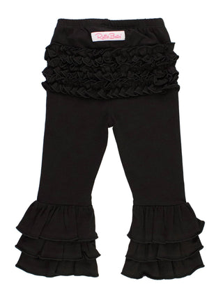 Baby Girls Black Ruffle Flare Pants - Sunny Meadow Boutique