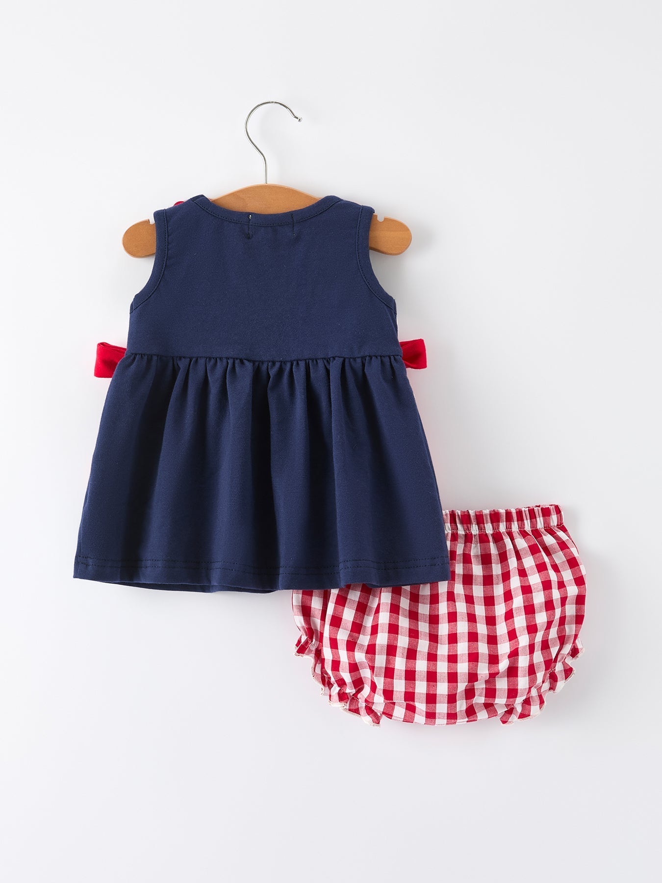 Baby Girls Bloomers Romper Set – Dog Baseball Smocking Embroidery Outfit - Sunny Meadow Boutique