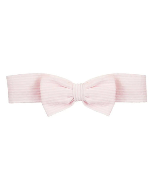 Baby Girls Pink Seersucker Woven Headband - Sunny Meadow Boutique