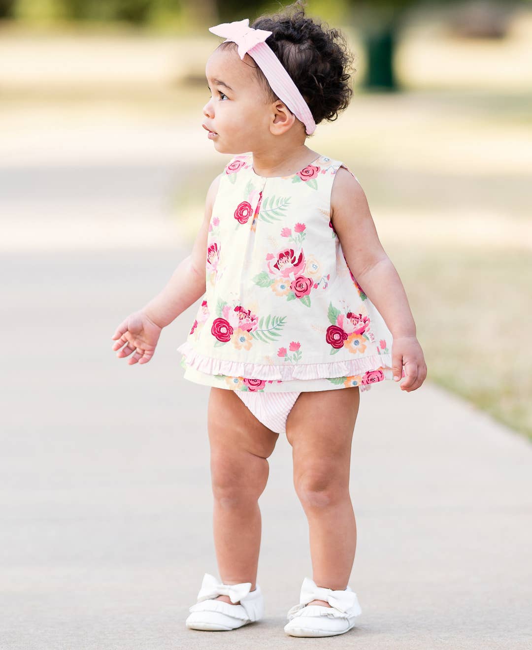 Baby Girls Pink Seersucker Woven Headband - Sunny Meadow Boutique