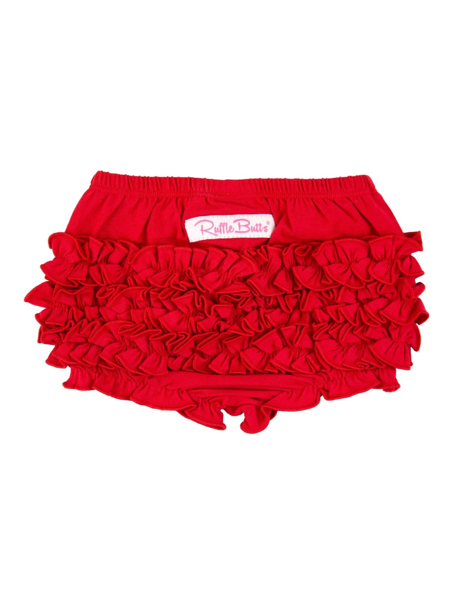 Baby Girls Red Knit RuffleButt Bloomer - Sunny Meadow Boutique