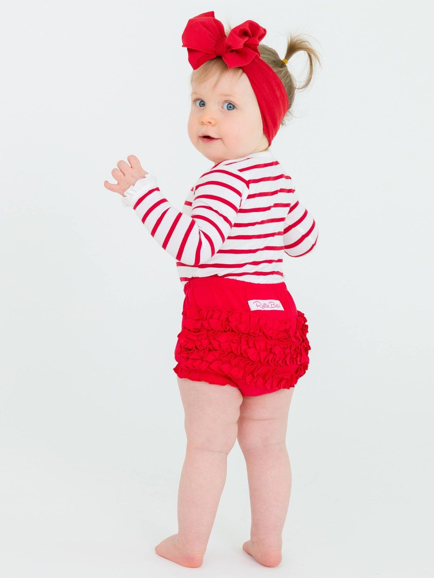 Baby Girls Red Knit RuffleButt Bloomer - Sunny Meadow Boutique