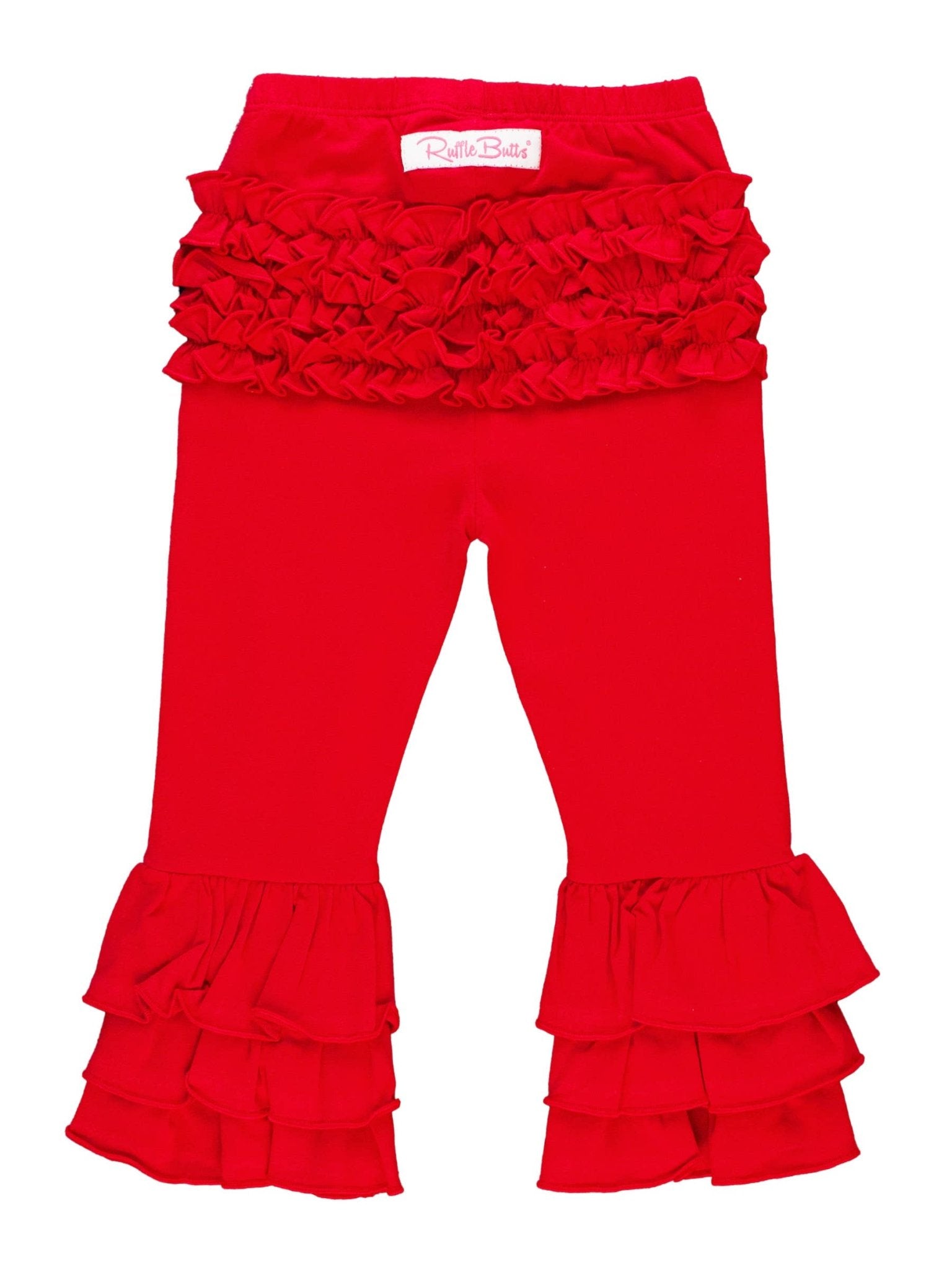 Baby Girls Red Ruffle Flare Pants - Sunny Meadow Boutique