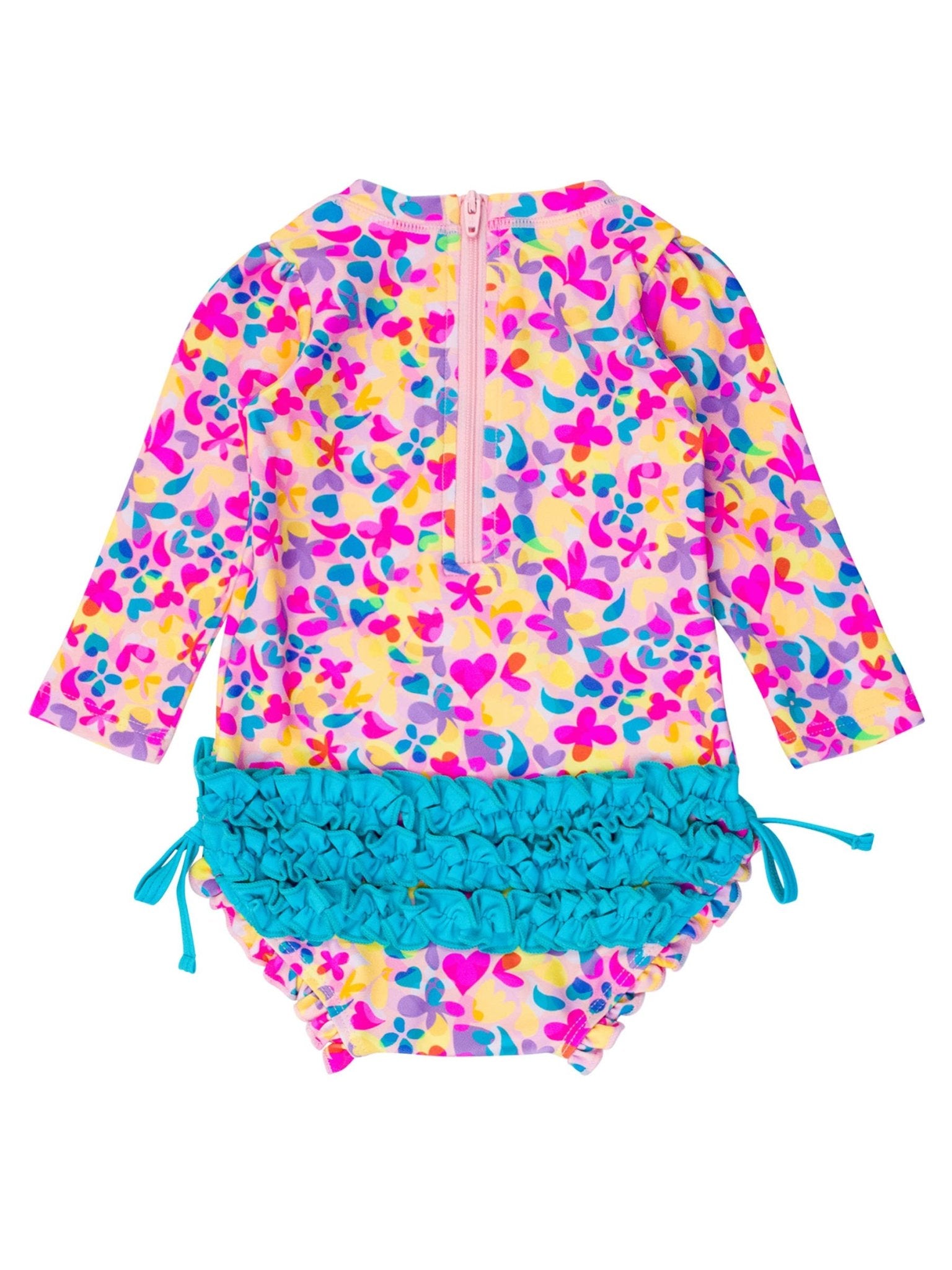 Baby Girls Vibrant Neon Long Sleeve One Piece Rash Guard - Sunny Meadow Boutique