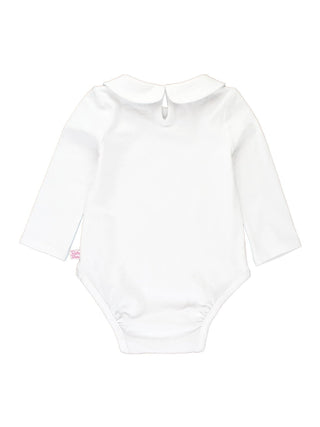 Baby Girls White Peter Pan Collar Bodysuit - Sunny Meadow Boutique