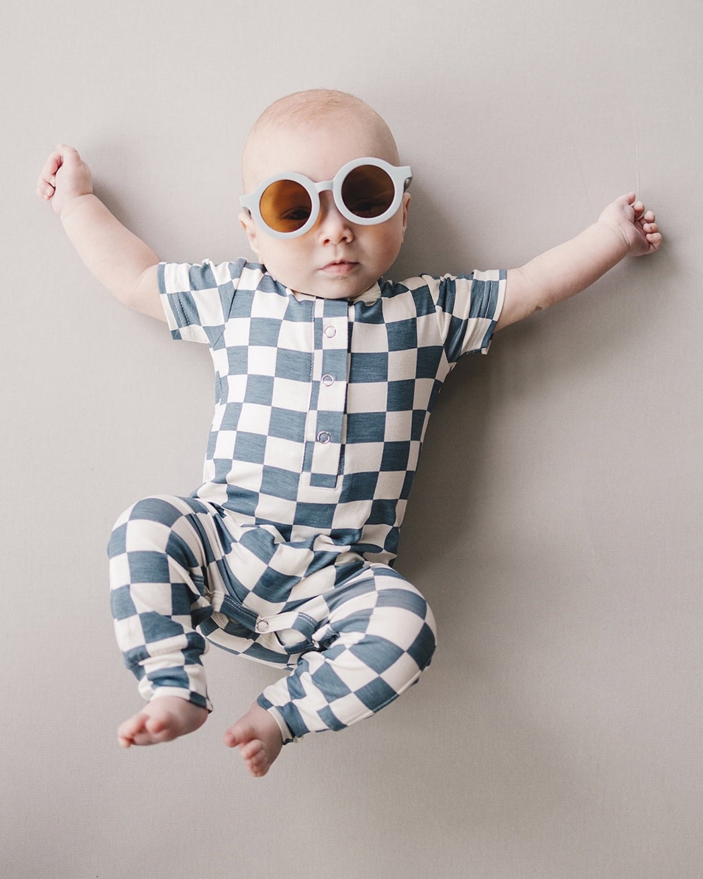 Bamboo Checkered Jumpsuit | Blue