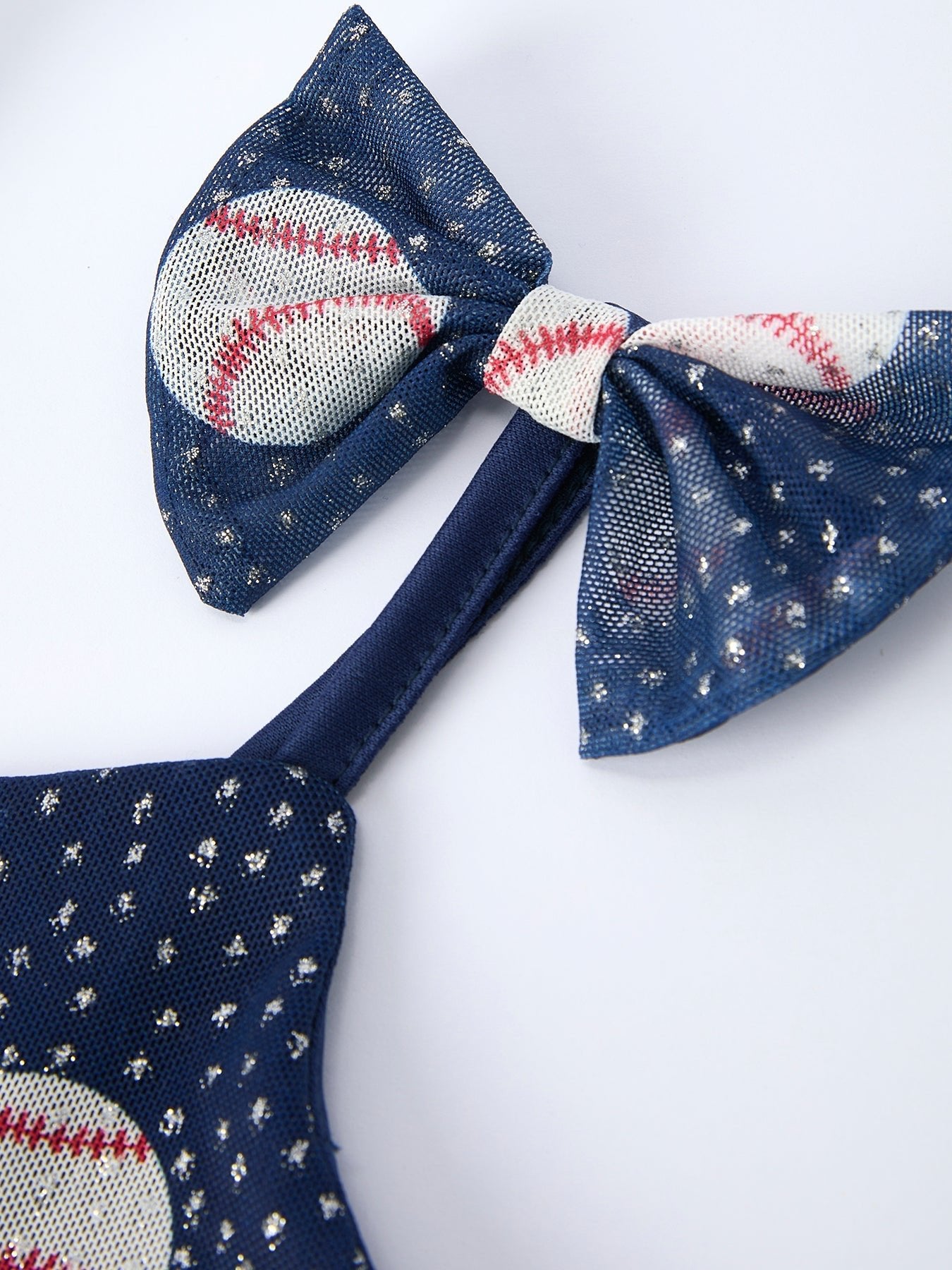 Baseball Theme Sleeveless Bow Strap Girls Dress - Sunny Meadow Boutique
