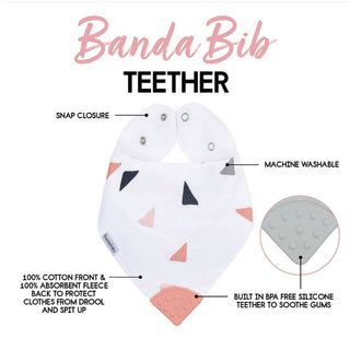Bazzle Baby Banda Bib with Silicone Teether Attached 4 - pack - Various Colors - Sunny Meadow Boutique