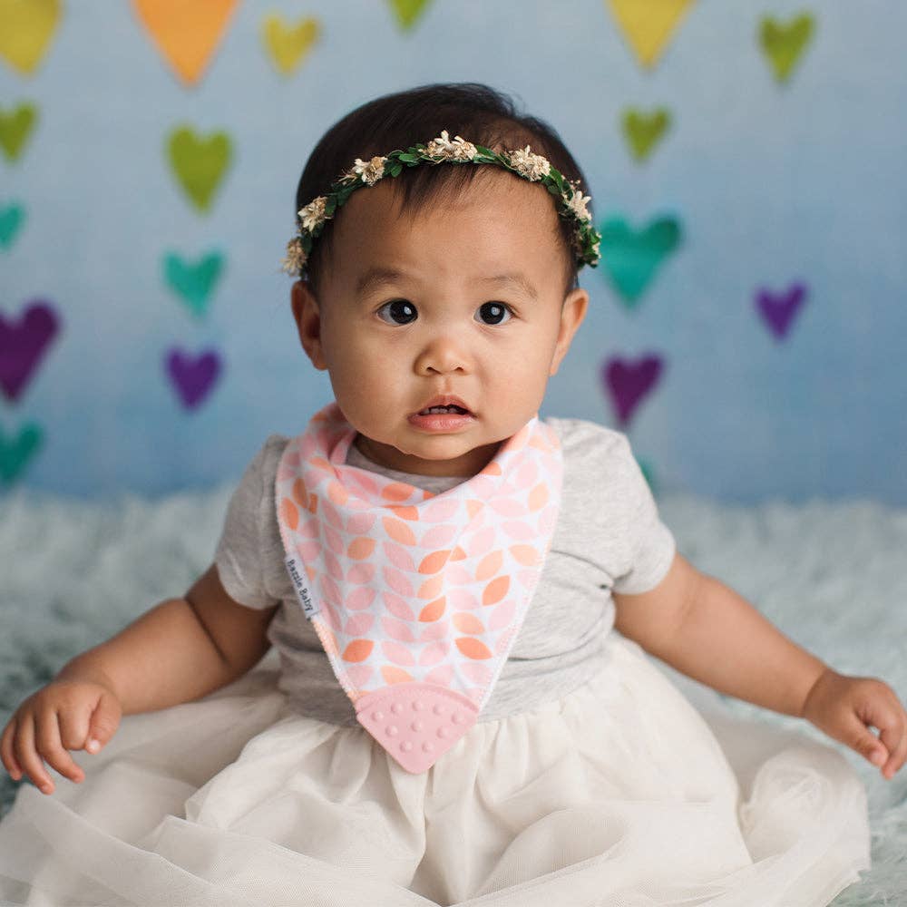 Bazzle Baby Banda Bib with Silicone Teether Attached 4 - pack - Various Colors - Sunny Meadow Boutique