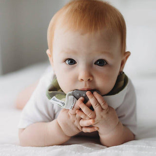 Bazzle Baby Banda Bib with Silicone Teether Attached 4 - pack - Various Colors - Sunny Meadow Boutique