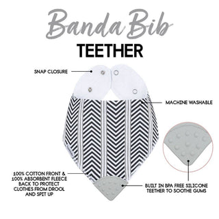 Bazzle Baby Banda Bib with Silicone Teether Attached 4 - pack - Various Colors - Sunny Meadow Boutique