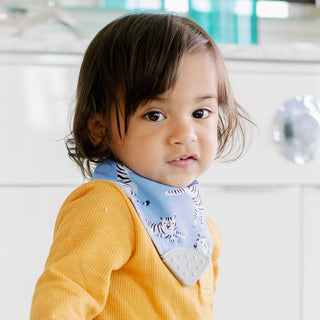 Bazzle Baby Banda Bib with Silicone Teether Attached 4 - pack - Various Colors - Sunny Meadow Boutique