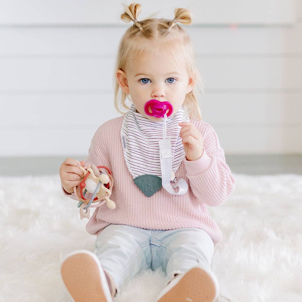 Bazzle Baby Banda Bib with Silicone Teether Attached 4 - pack - Various Colors - Sunny Meadow Boutique