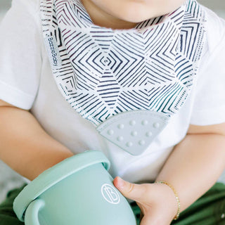 Bazzle Baby Banda Bib with Silicone Teether Attached 4 - pack - Various Colors - Sunny Meadow Boutique