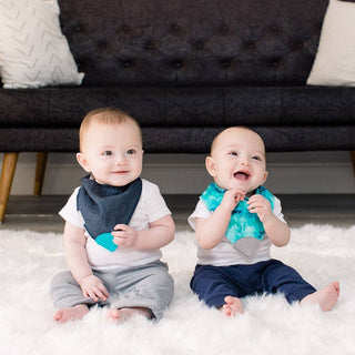 Bazzle Baby Banda Bib with Silicone Teether Attached 4 - pack - Various Colors - Sunny Meadow Boutique