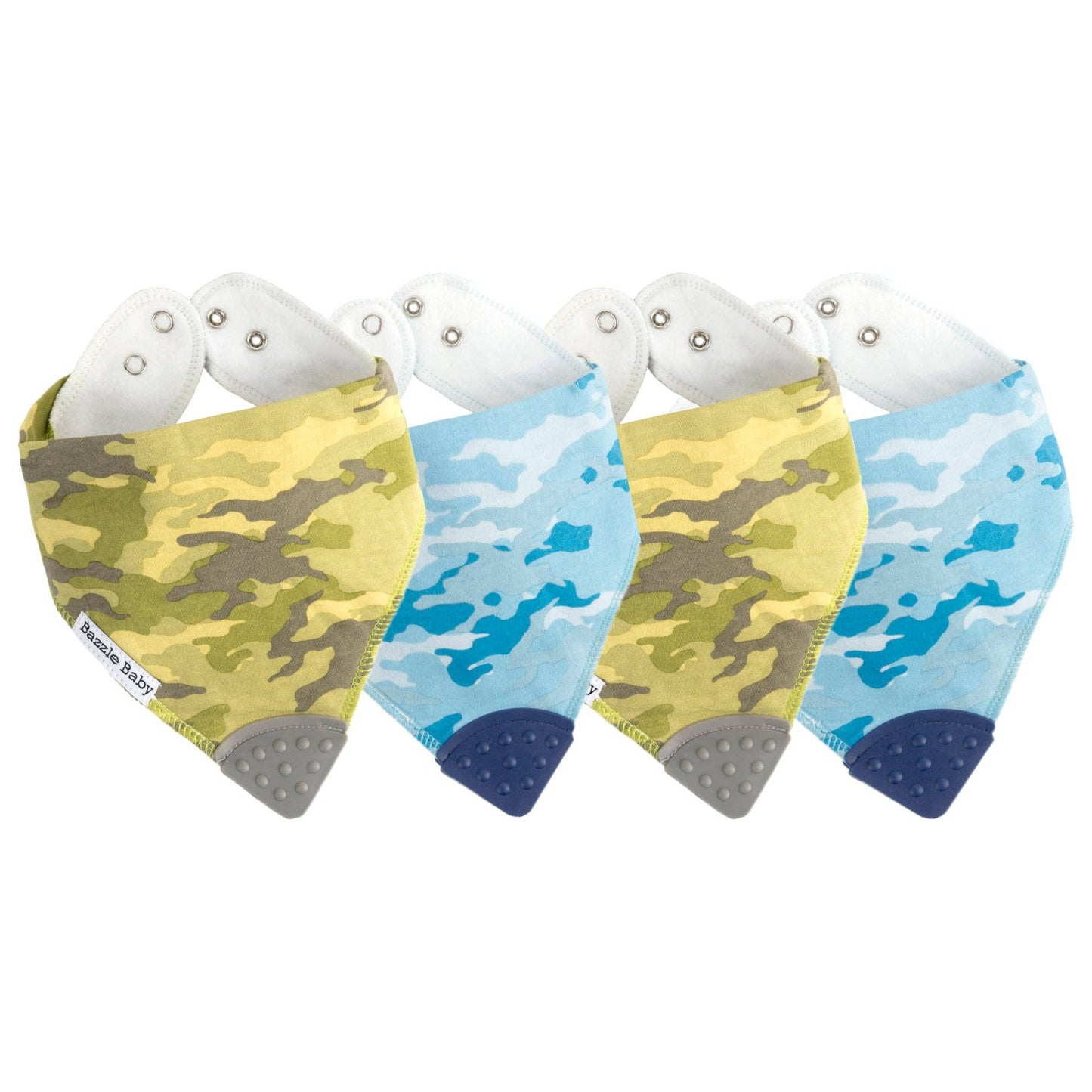 Bazzle Baby Banda Bib with Silicone Teether Attached 4 - pack - Various Colors - Sunny Meadow Boutique