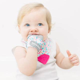 Bazzle Baby Banda Bib with Silicone Teether Attached 4 - pack - Various Colors - Sunny Meadow Boutique