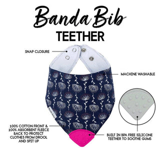 Bazzle Baby Banda Bib with Silicone Teether Attached 4 - pack - Various Colors - Sunny Meadow Boutique