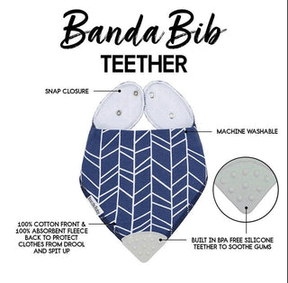 Bazzle Baby Banda Bib with Silicone Teether Attached 4 - pack - Various Colors - Sunny Meadow Boutique