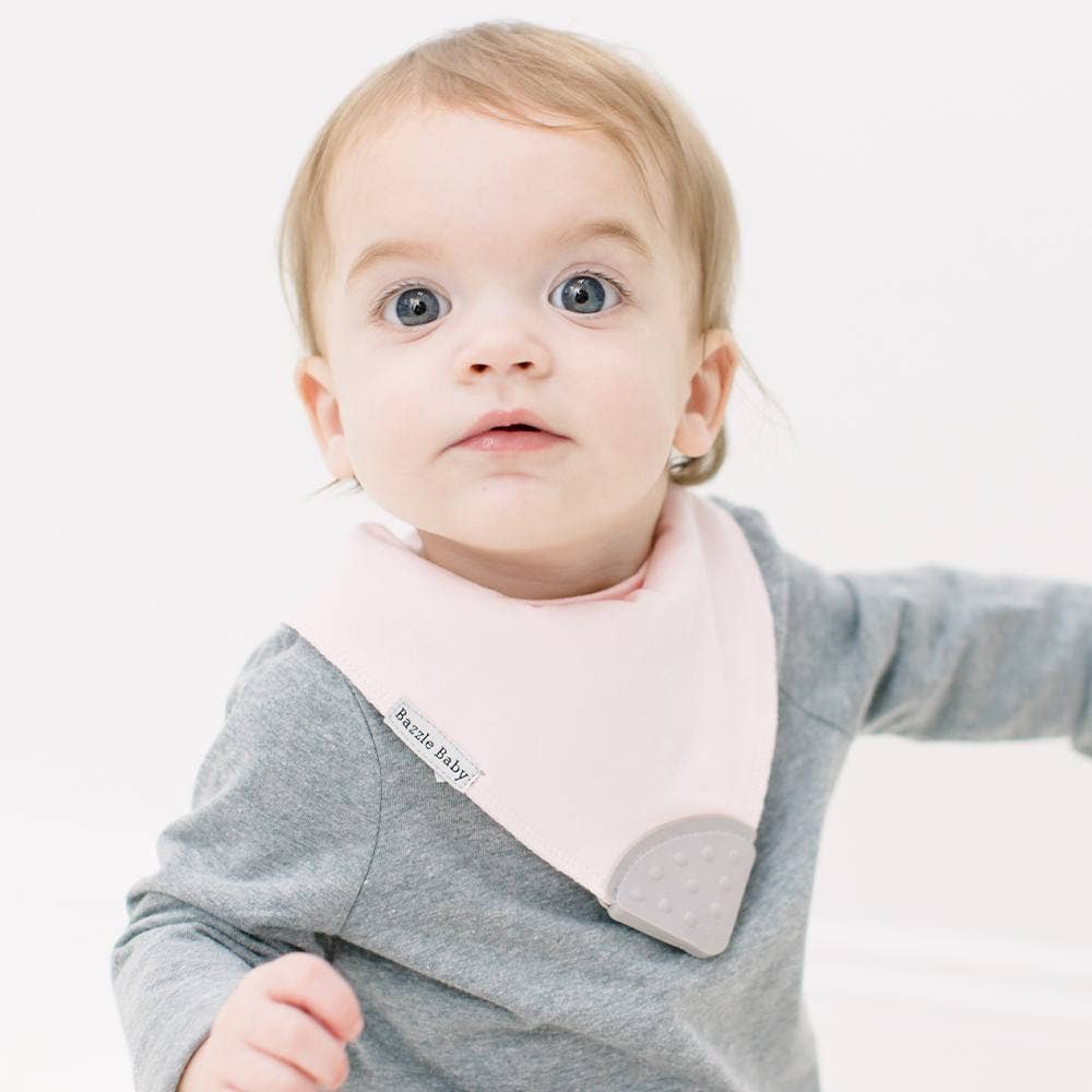 Bazzle Baby Banda Bib with Silicone Teether Attached 4 - pack - Various Colors - Sunny Meadow Boutique