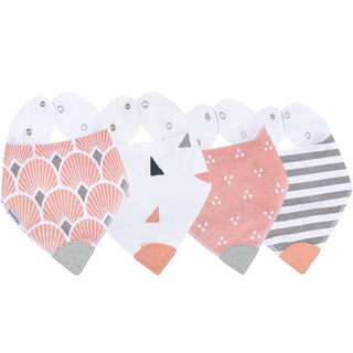 Bazzle Baby Banda Bib with Silicone Teether Attached 4 - pack - Various Colors - Sunny Meadow Boutique