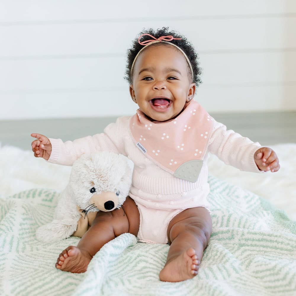 Bazzle Baby Banda Bib with Silicone Teether Attached 4 - pack - Various Colors - Sunny Meadow Boutique