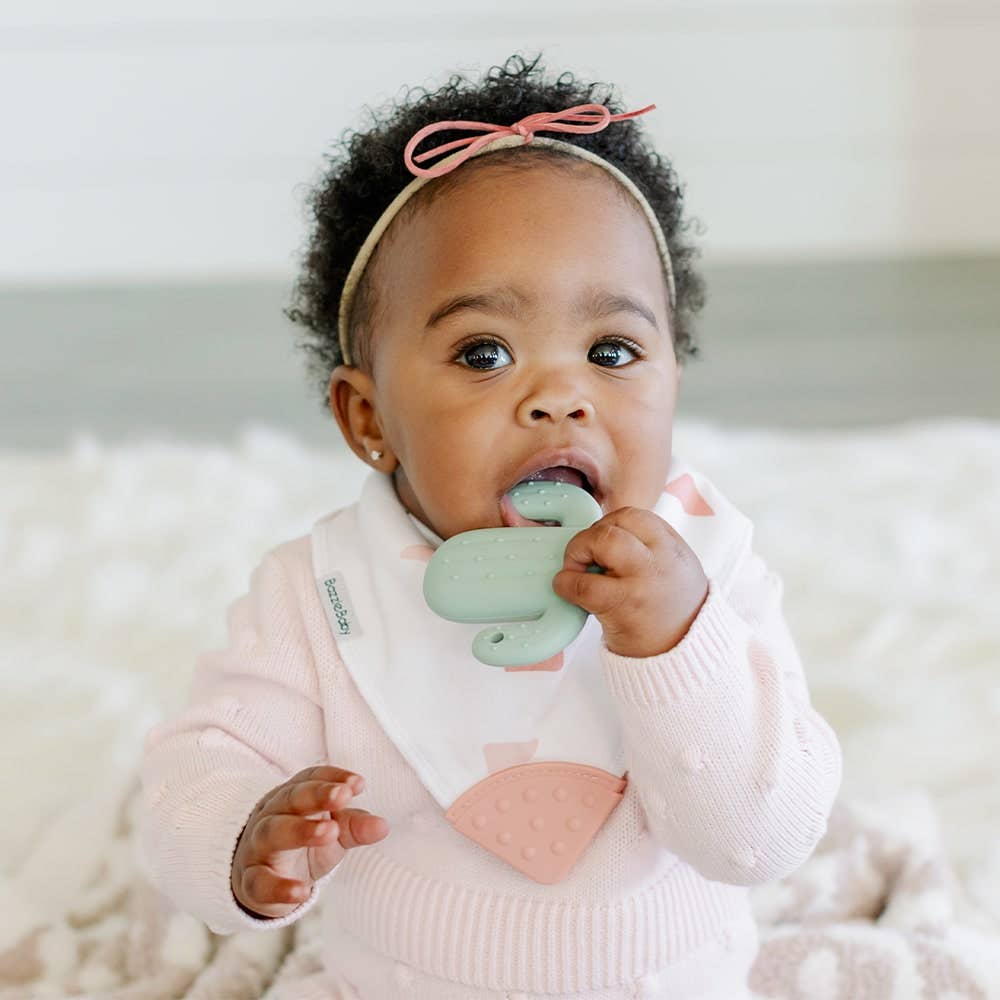 Bazzle Baby Banda Bib with Silicone Teether Attached 4 - pack - Various Colors - Sunny Meadow Boutique