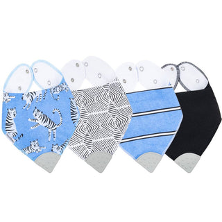 Bazzle Baby Banda Bib with Silicone Teether Attached 4 - pack - Various Colors - Sunny Meadow Boutique