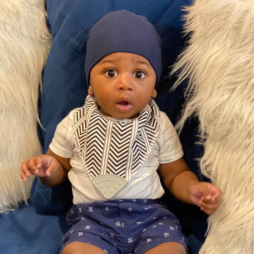 Bazzle Baby Banda Bib with Silicone Teether Attached 4 - pack - Various Colors - Sunny Meadow Boutique