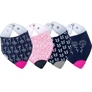 Bazzle Baby Banda Bib with Silicone Teether Attached 4 - pack - Various Colors - Sunny Meadow Boutique