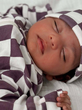 Berry Cheesecake Checkerboard / Organic Beanie (Baby - Kids) - Sunny Meadow Boutique